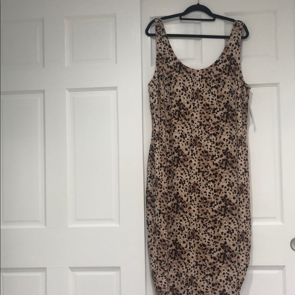 Bar III Plus Carly Cheetah Print Sleeveless Dress Sz 3X